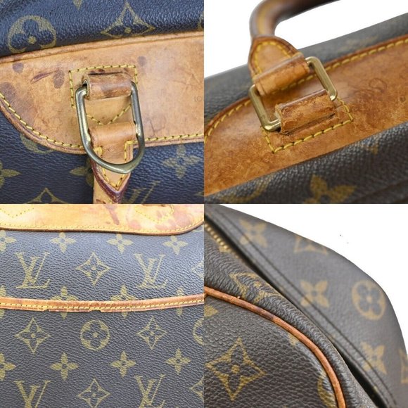 LOUIS VUITTON LV Logo Deauville Hand Bag Monogram Leather Brown - Picture 14 of 15